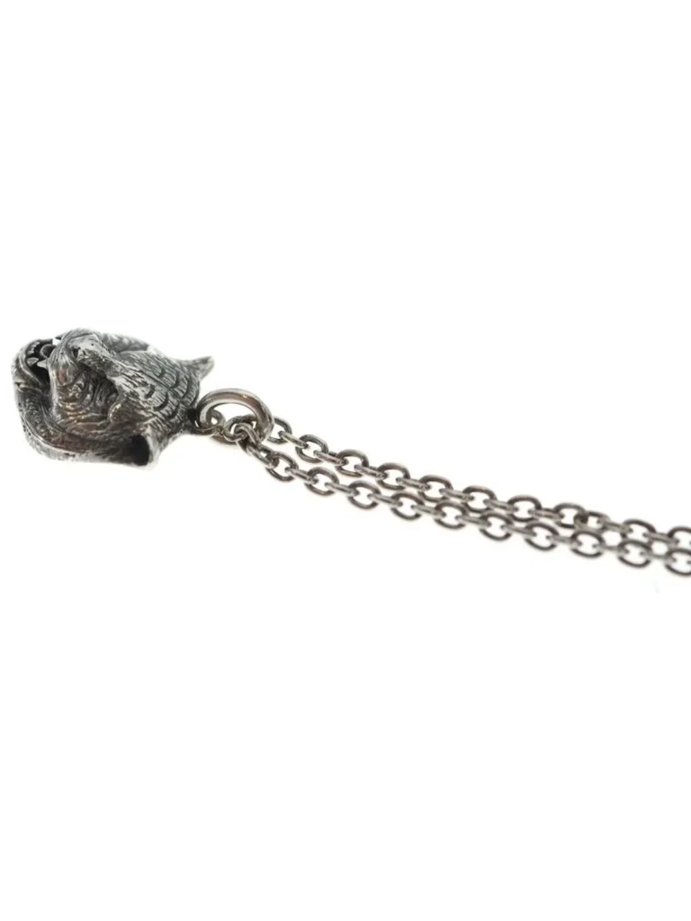 Gucci Tiger Head Necklace Silver